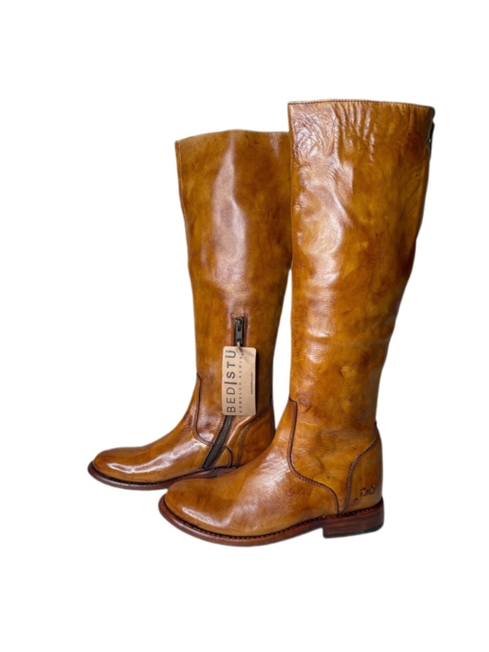 BED STU Tess Tan Leather Tall Riding Boots BedStu Size 7